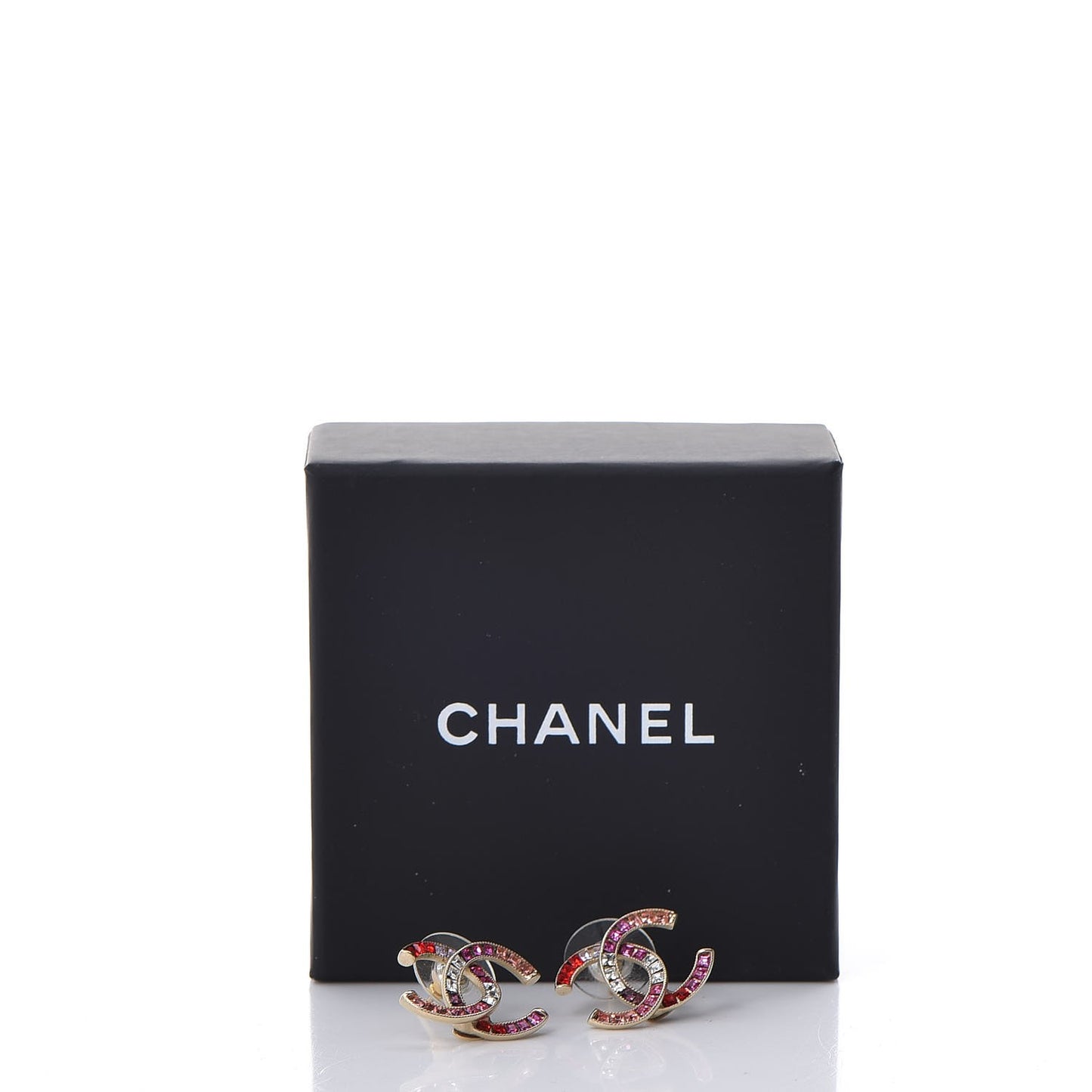 Crystal Baguette CC Earrings Gold Multicolor