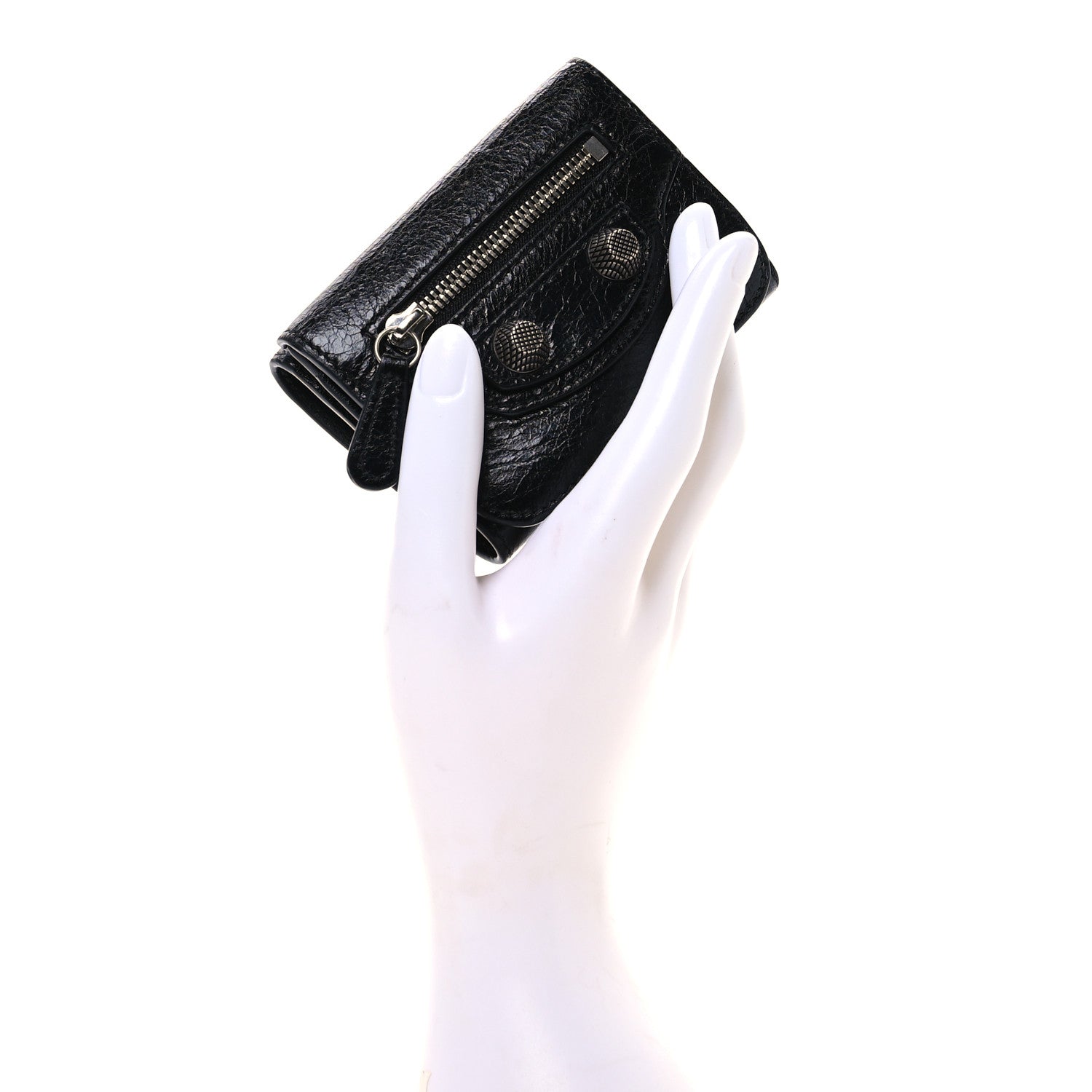 Balenciaga Agneau Arena Le Cagole Mini Wallet Black 2 of 8