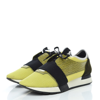 Balenciaga Calfskin Womens Race Runner Sneakers 41 Neon Black 3 of 12