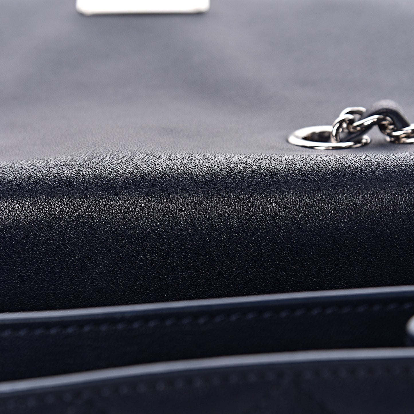 Goatskin Quilted Small CC Box Flap Navy