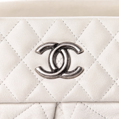 Chanel Iridescent Calfskin Chic Quilt Bowling Bag White 21 of 21