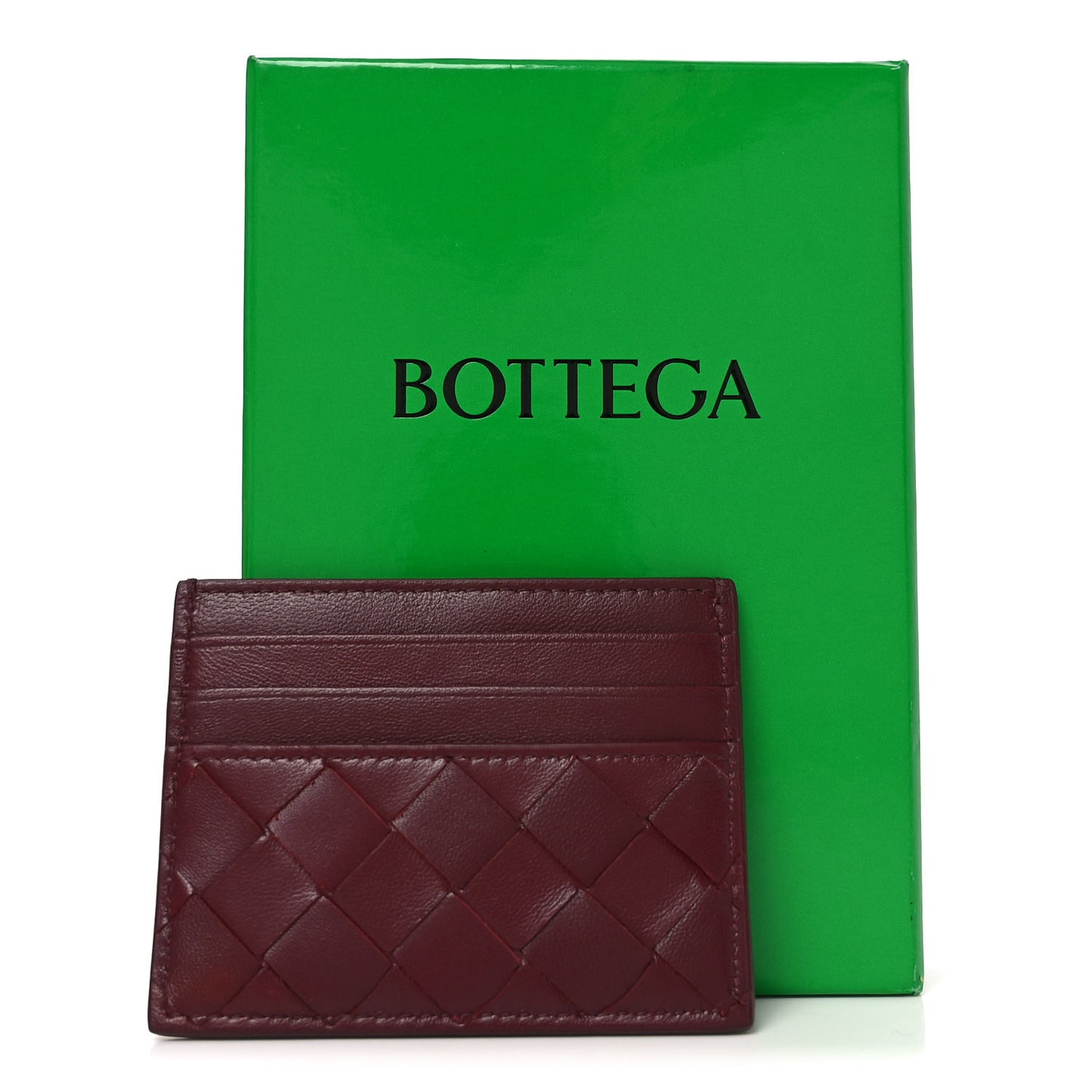Nappa Intrecciato Card Holder Barolo