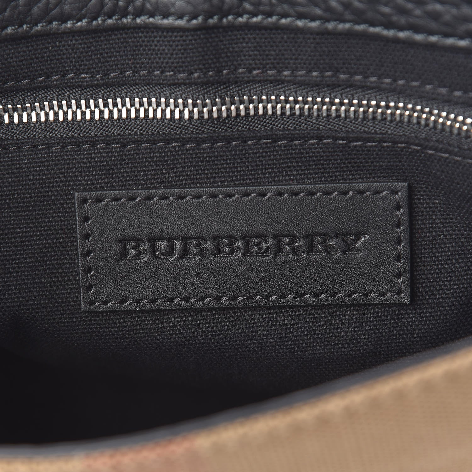 Burberry Mega Check Grainy Calfskin Small Gowan Messenger Bag Black 6 of 11