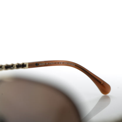 Chanel Lambskin Aviator Chain Sunglasses 4194-Q Brown 5 of 9
