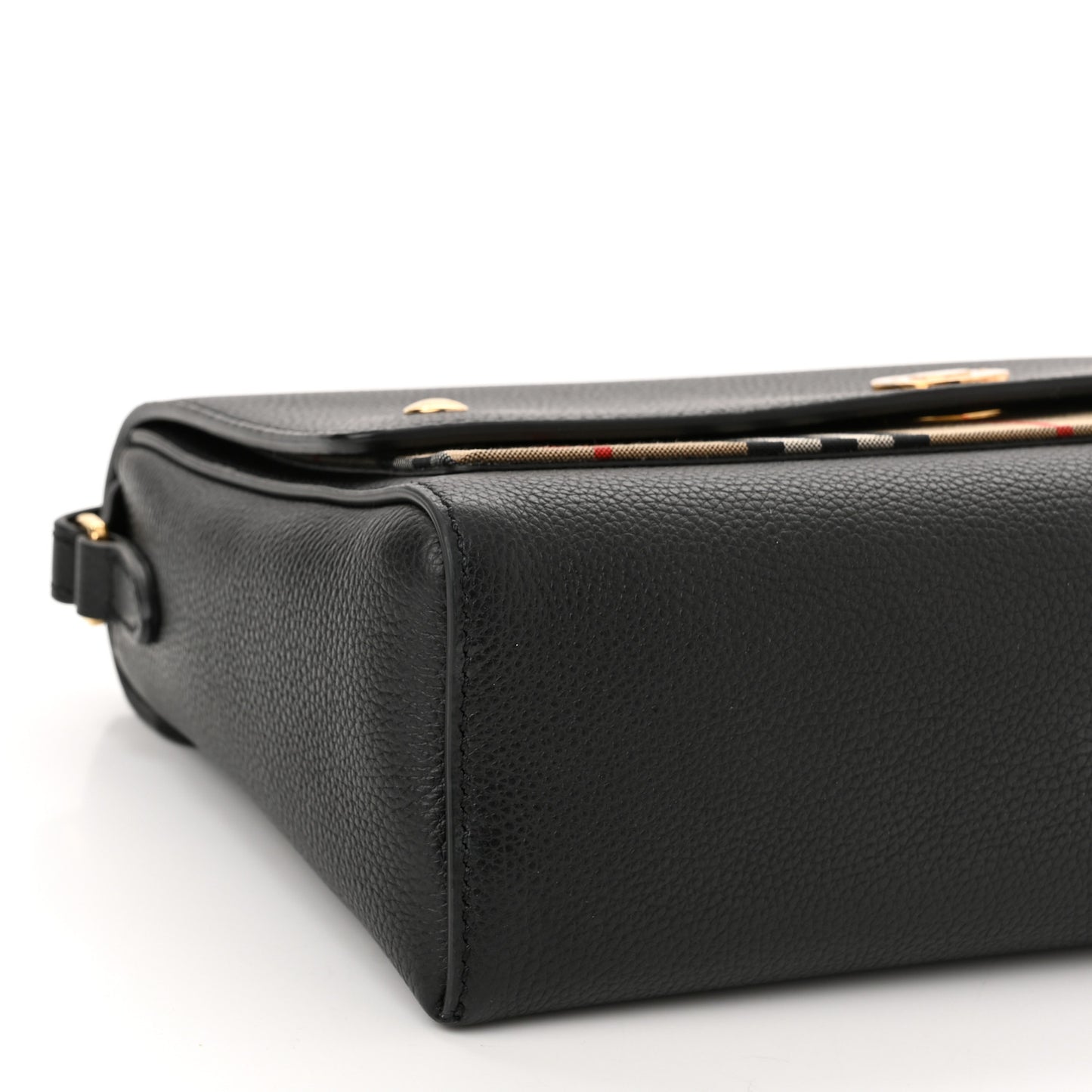 Grainy Calfskin Vintage Check Note Crossbody Bag Black