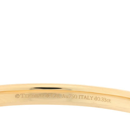 Tiffany 18K Yellow Gold Diamond Atlas Closed Narrow Hinged Bangle Bracelet 3 of 4