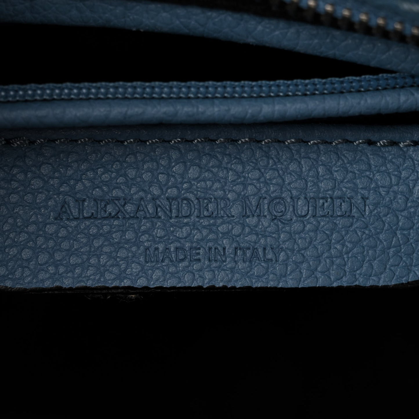 Pebbled Calfskin Mini Padlock Tote Light Blue