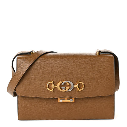 Gucci Grainy Calfskin Small Zumi Shoulder Bag Friky Taupe 1 of 11