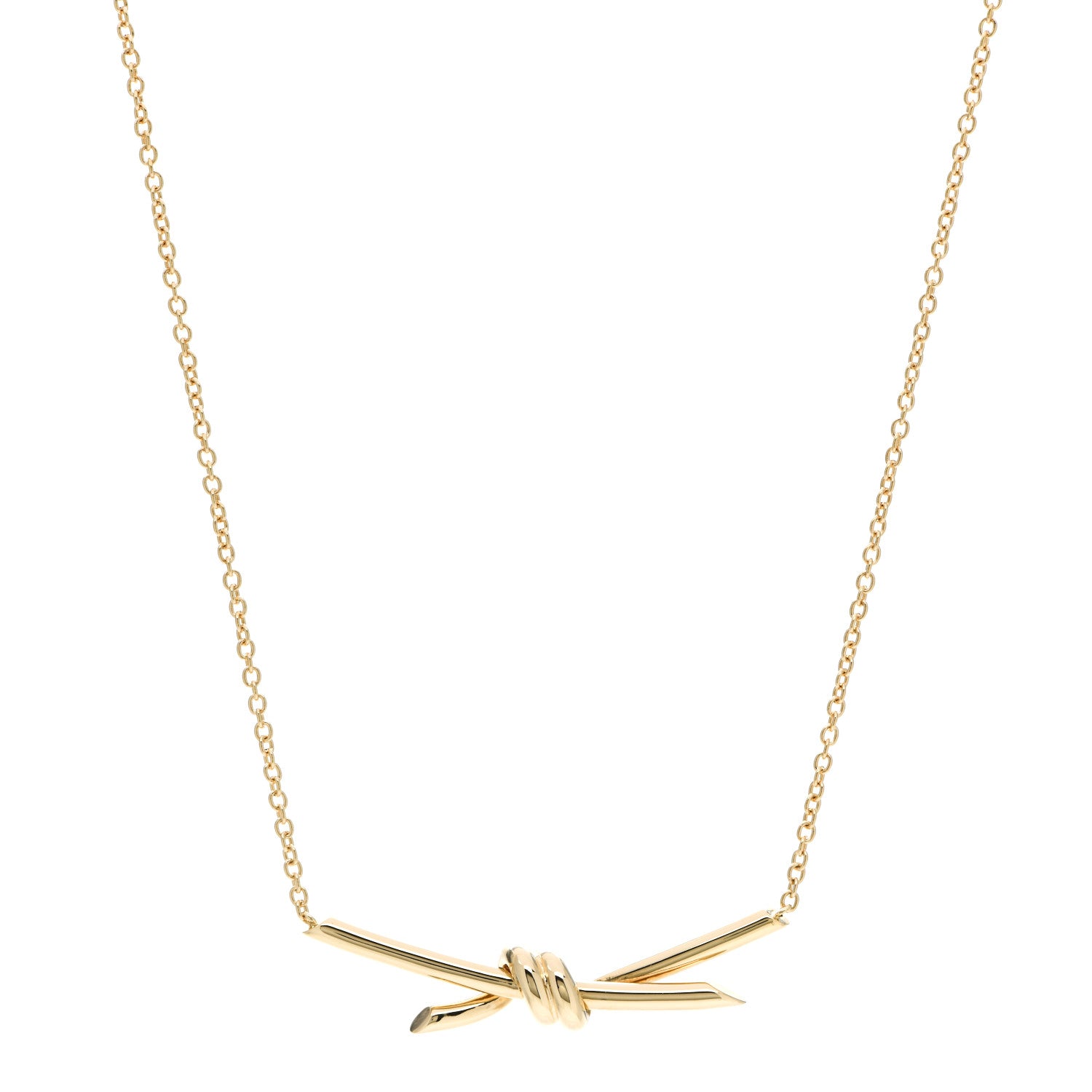 Tiffany 18K Yellow Gold Knot Necklace 1 of 5