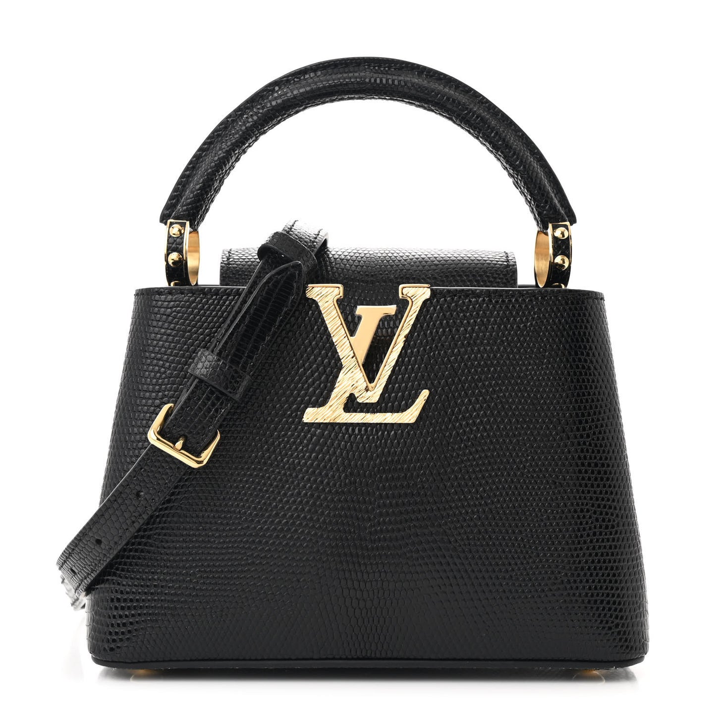 Lizard Capucines Mini Black