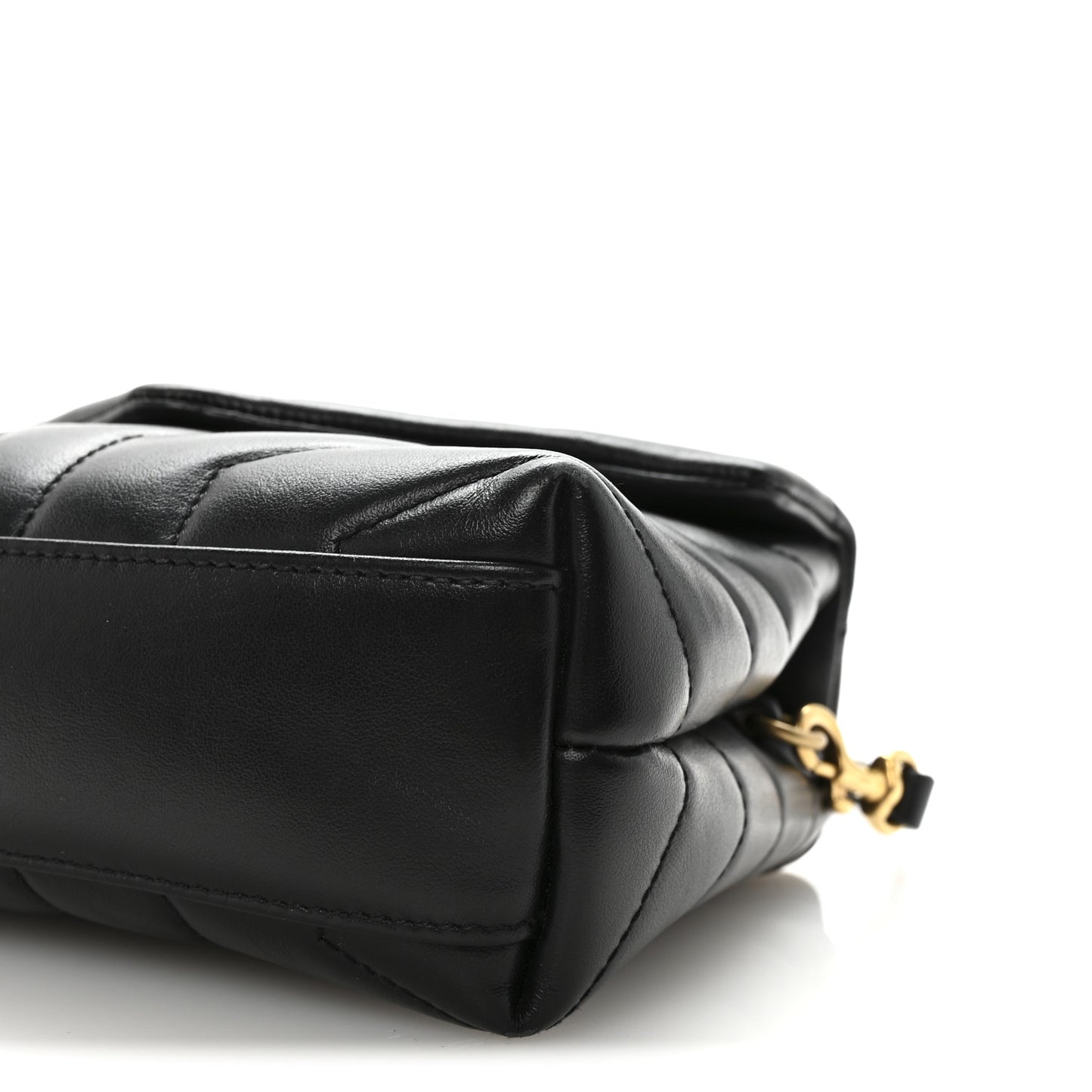 Calfskin Y Quilted Monogram Toy Loulou Crossbody Bag Black