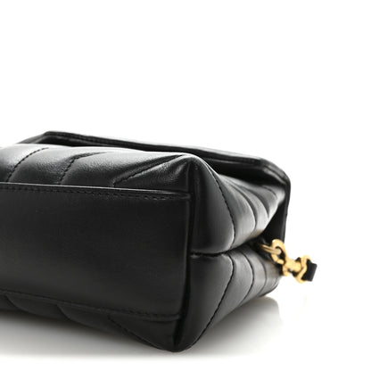 Saint Laurent Calfskin Y Quilted Monogram Toy Loulou Crossbody Bag Black 9 of 9