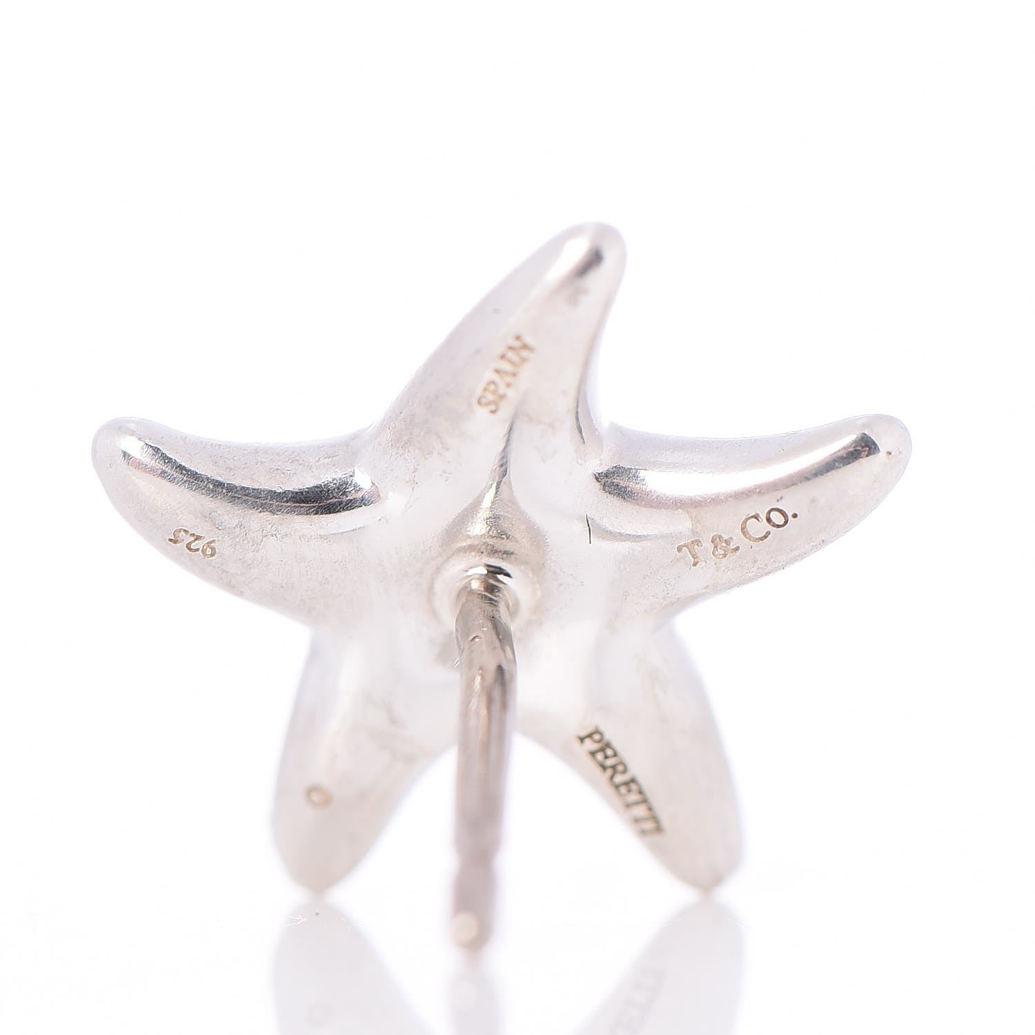 Tiffany Sterling Silver Diamond 12mm Elsa Peretti Starfish Earrings 7 of 7