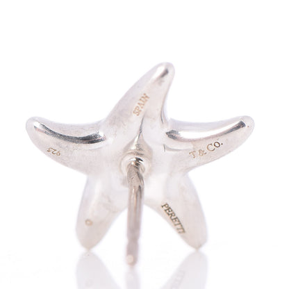 Tiffany Sterling Silver Diamond 12mm Elsa Peretti Starfish Earrings 7 of 7