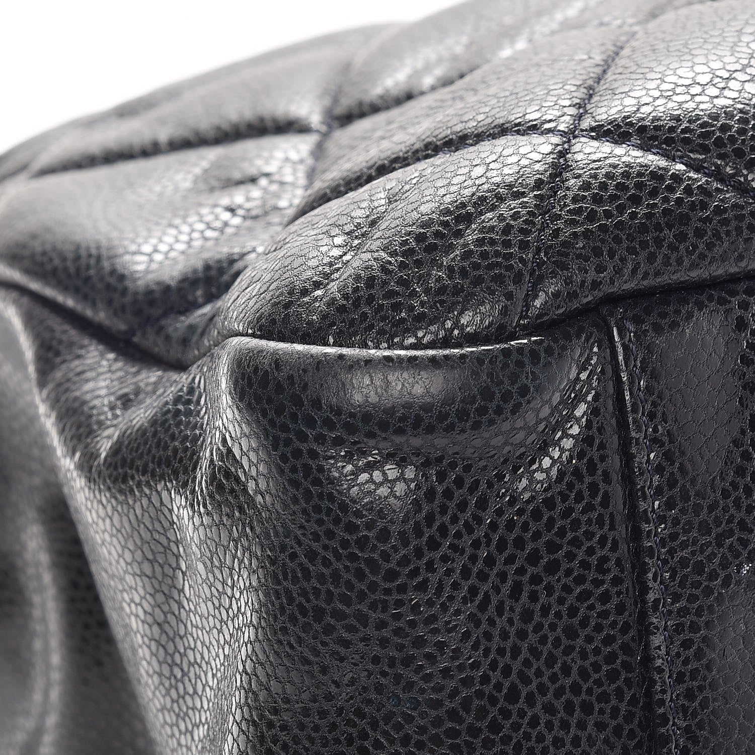 Chanel Glazed Caviar Quilted Stretch Spirit Messenger Bag Blue 13 of 16