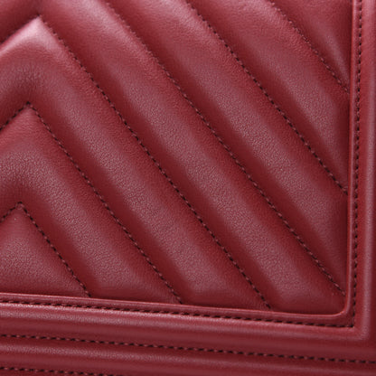 Chanel Calfskin Chevron Quilted Medium Boy Flap Red 8 of 11