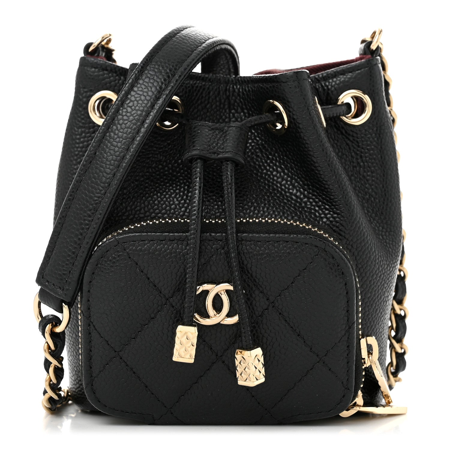 Chanel Caviar Quilted Mini CC Pocket Bucket Bag Black 1 of 10