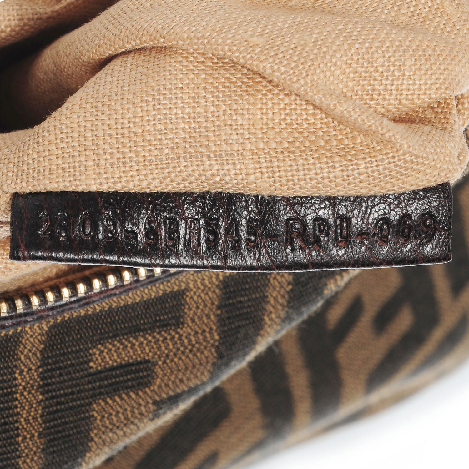 Fendi Zucca Nappa Nuvolata Vitello Tortuga Medium Spy Hobo Tobacco Moro 9 of 9