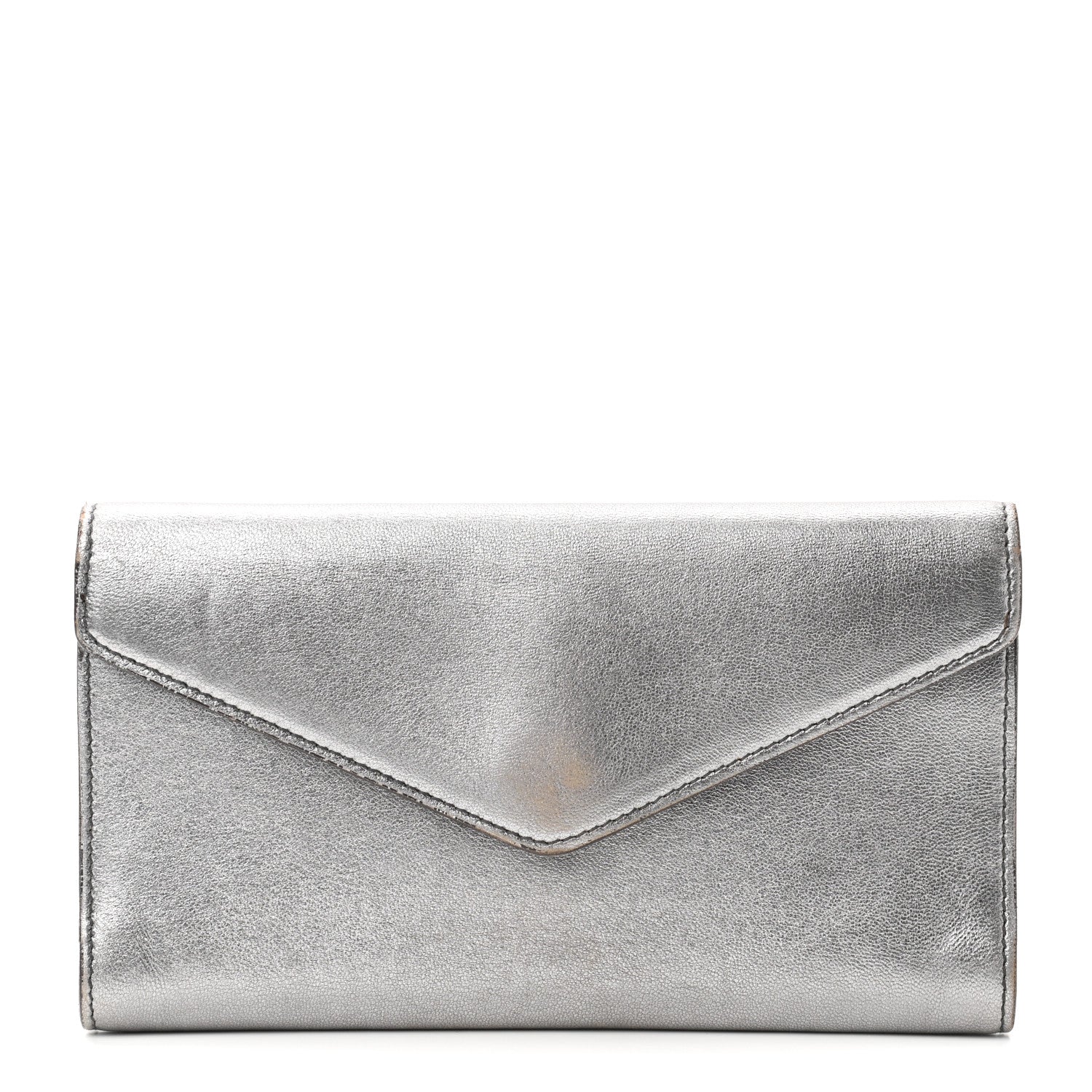 Saint Laurent Metallic Calfskin Y-Mail Clutch Silver 1 of 11