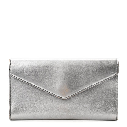 Saint Laurent Metallic Calfskin Y-Mail Clutch Silver 1 of 11