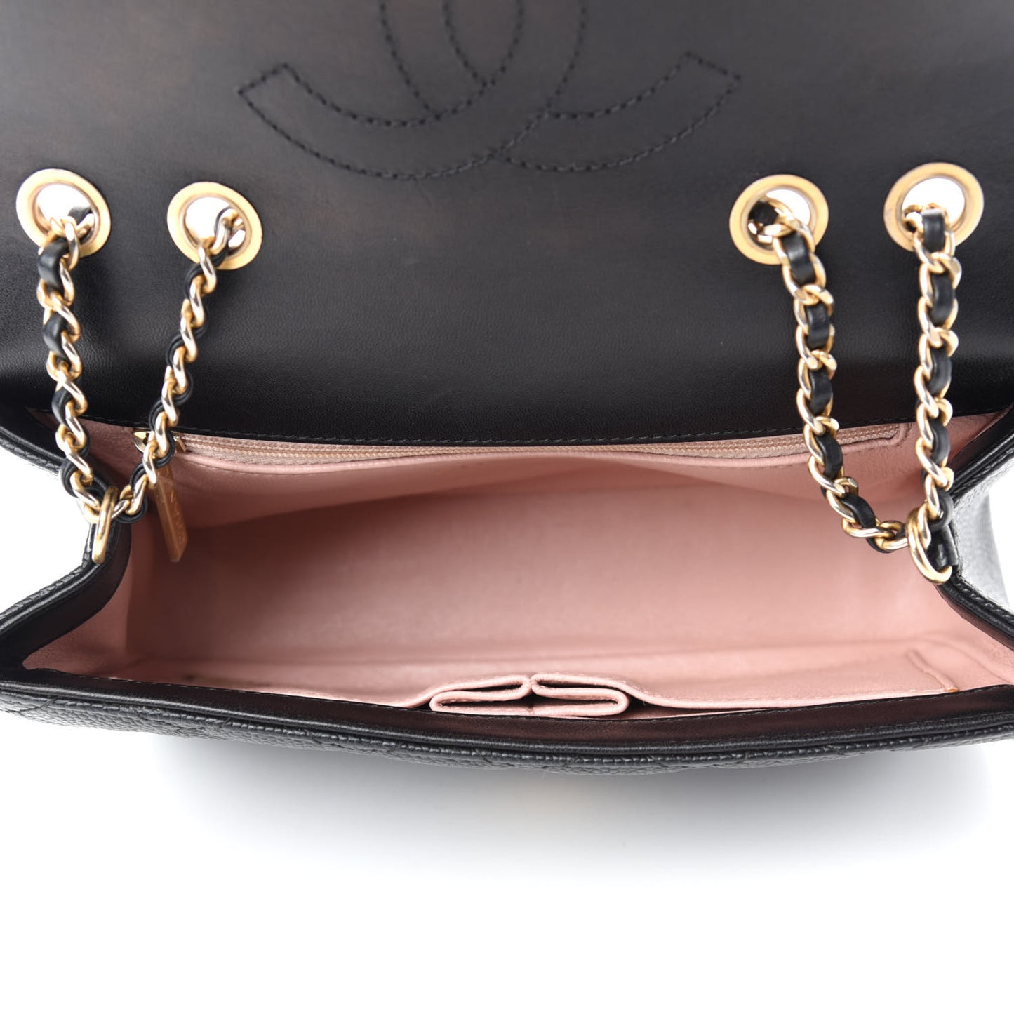 Caviar Quilted Small CC Filigree Flap Black