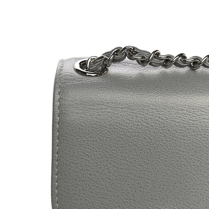 Chanel Grained Calfskin Quilted CC Box Clutch With Chain Grey 12 of 14
