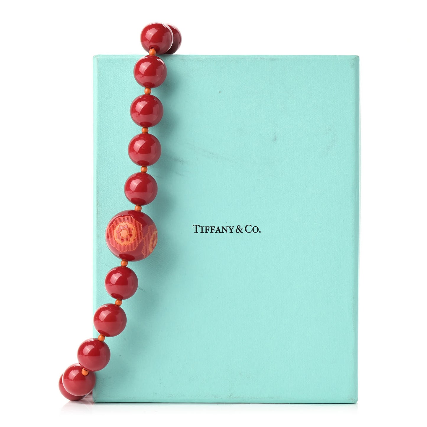Resin Paloma Picasso Zellige Bead Necklace Red