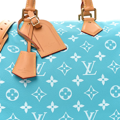 Louis Vuitton Calfskin Monogram Speedy P9 Bandouliere 40 Turquoise 9 of 11