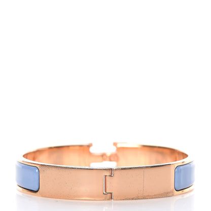 Hermes Enamel Narrow Clic Clac H Bracelet GM Bleu Lupin 3 of 6