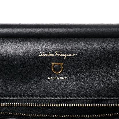Salvatore Ferragamo Calfskin Frame Satchel Black 6 of 12