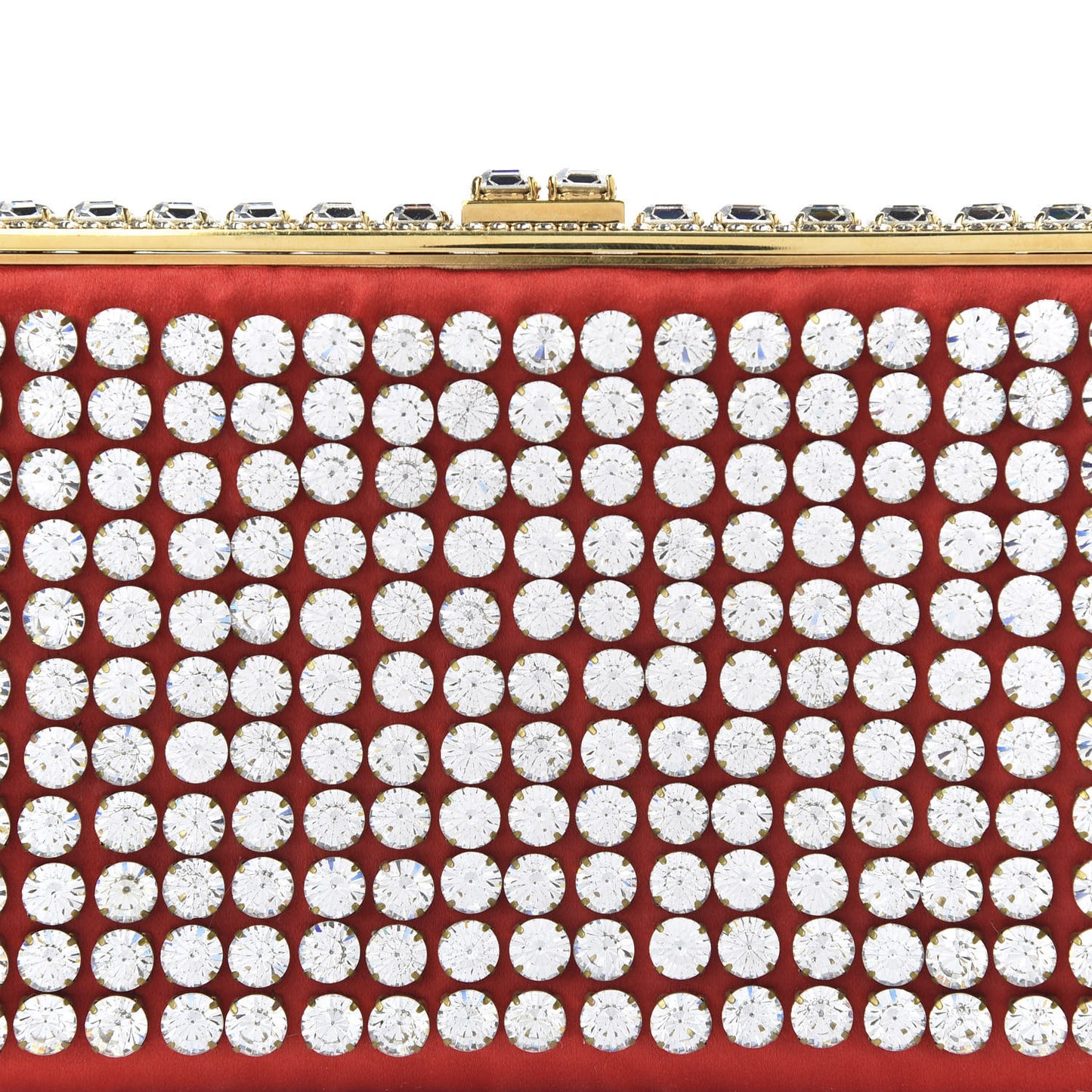Crystal Embellished Clutch Bag Red