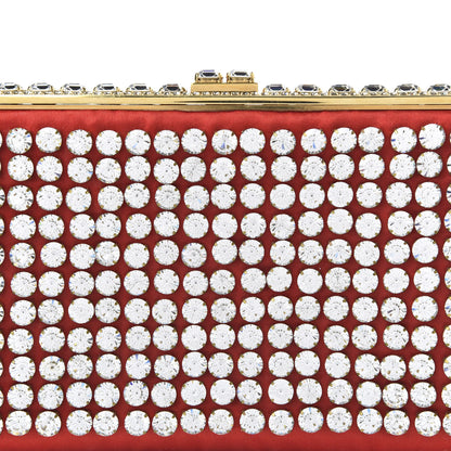 Valentino Garavani Crystal Embellished Clutch Bag Red 9 of 10
