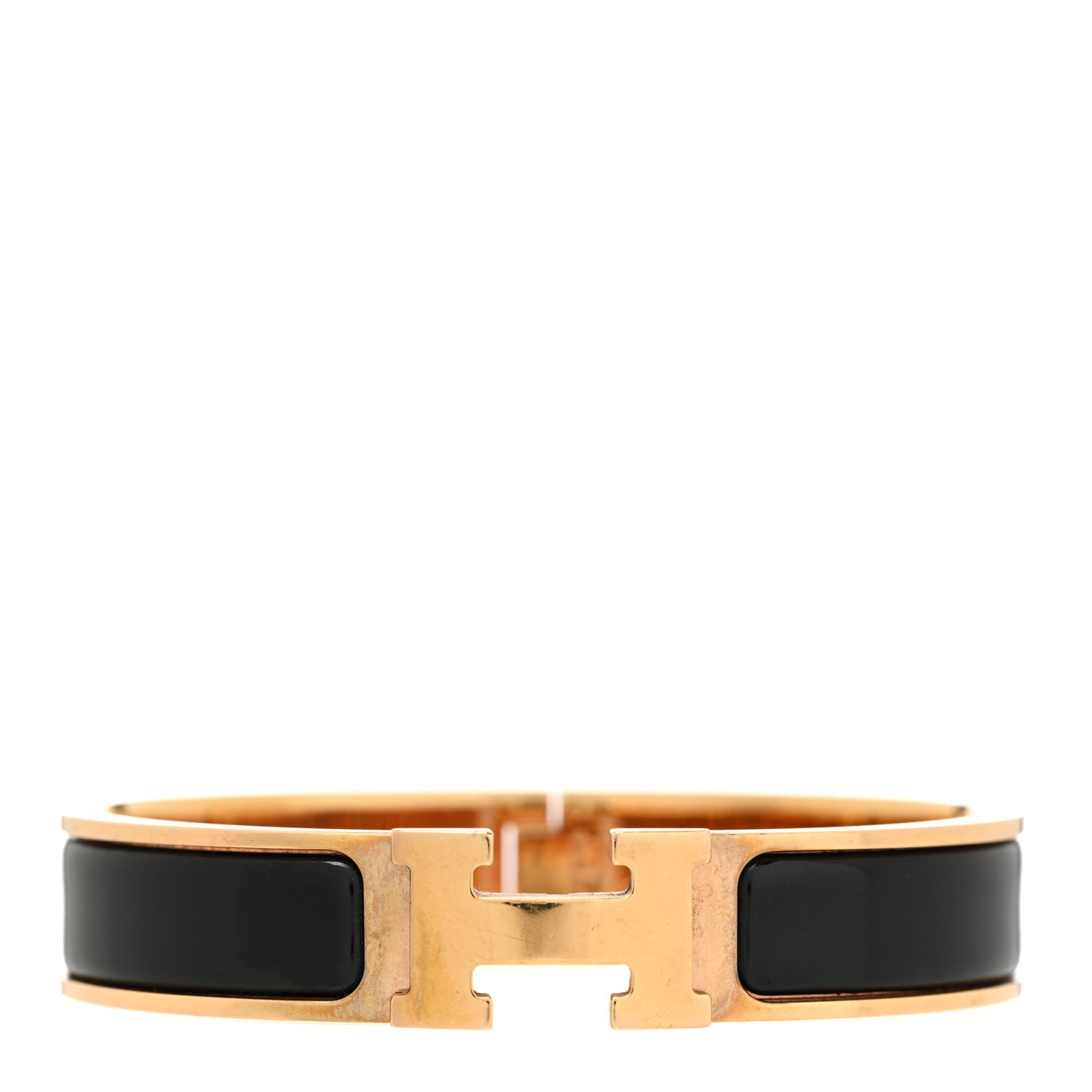 Enamel Narrow Clic Clac H Bracelet PM Black