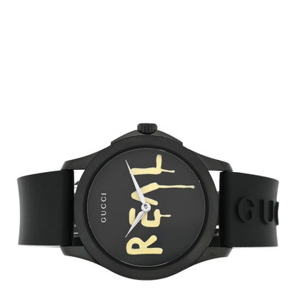 Gucci PVD Stainless Steel Rubber 38mm G-Timeless REAL Quartz Watch Black 2 of 4