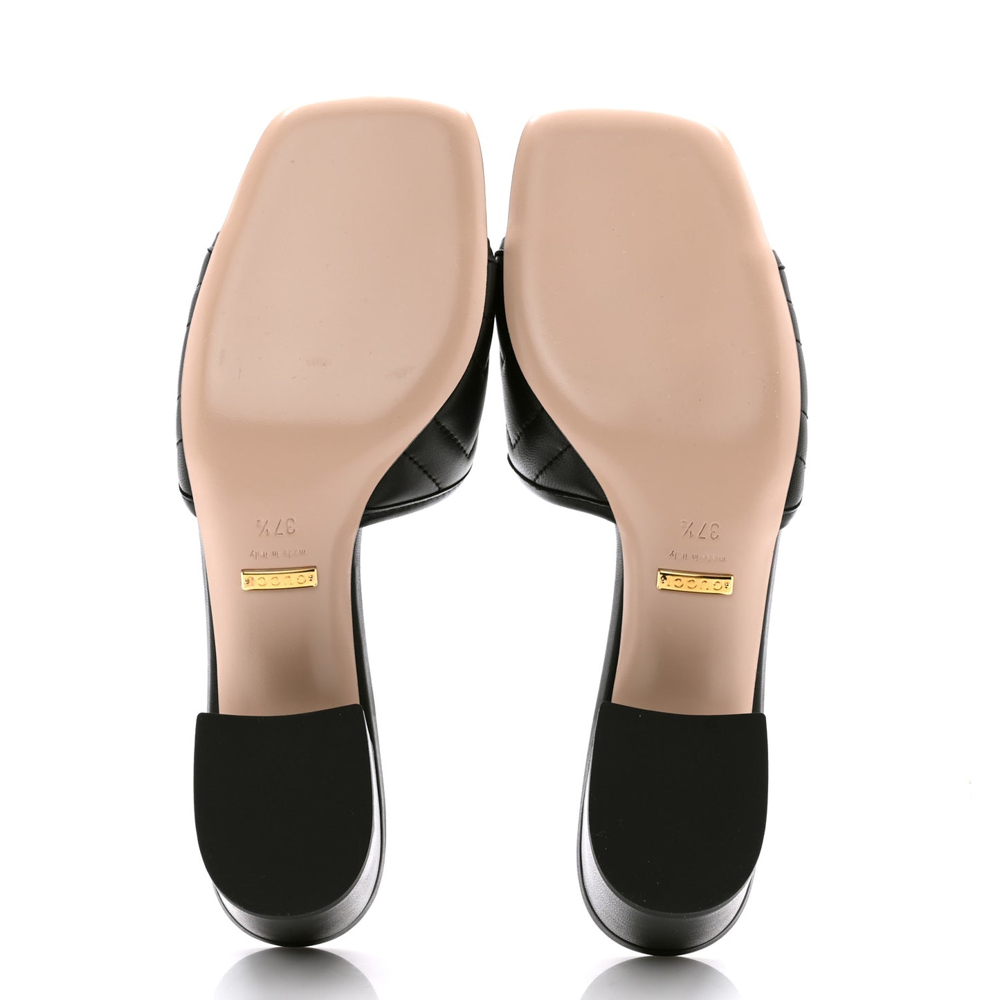 Nappa Matelasse GG Marmont 55mm Slide Sandals 37.5 Black