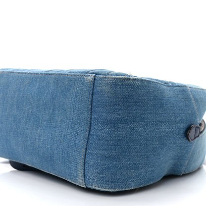 Gucci Kura Denim Matelasse Cubic Pearl Studded GG Marmont Dome Backpack Blue 9 of 11