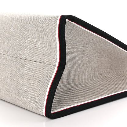 Christian Louboutin Linen Calfskin Large Nastroloubi F.A.V.L. Tote Alabatre 8 of 9