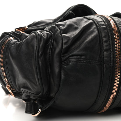 Alexander Wang Lambskin Marti Backpack Washed Black Rose Gold Hardware 7 of 10