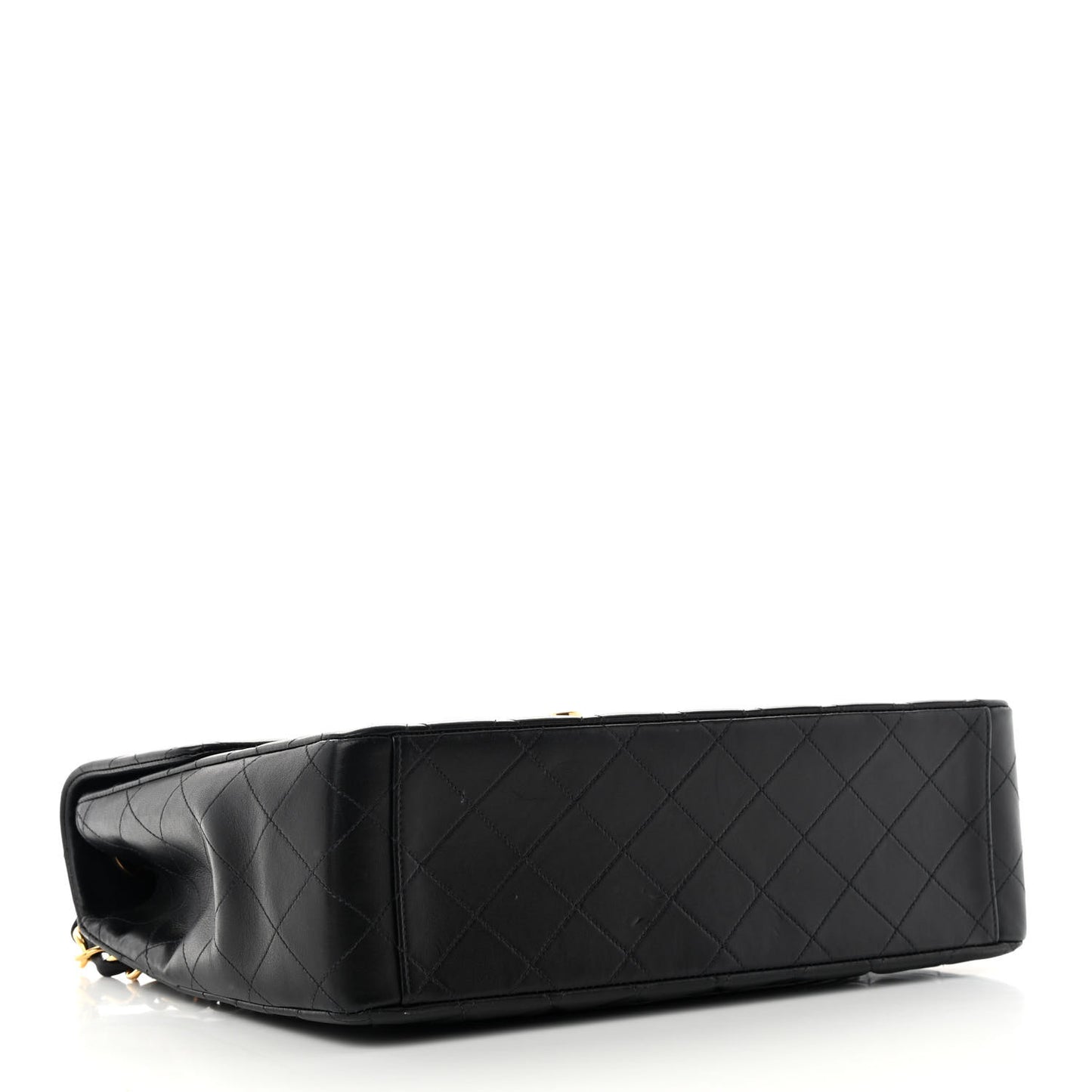 Lambskin Quilted XL Jumbo Single Flap Black