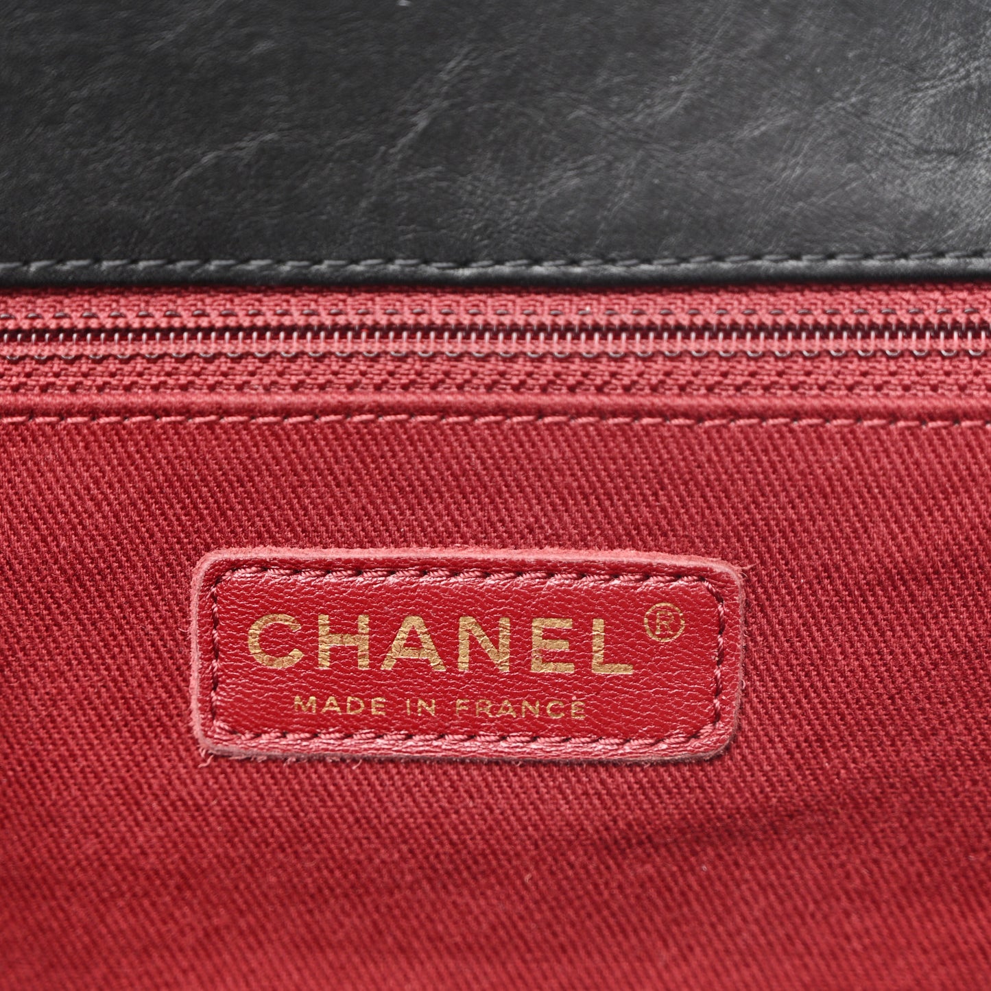 Aged Calfskin Quilted Large Pondichery Flap Black