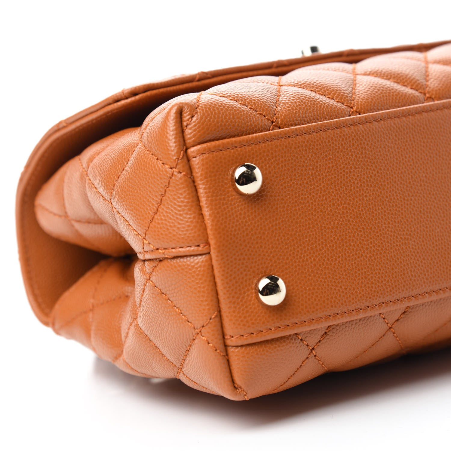 Chanel Caviar Quilted Mini Coco Handle Flap Light Brown 6 of 10