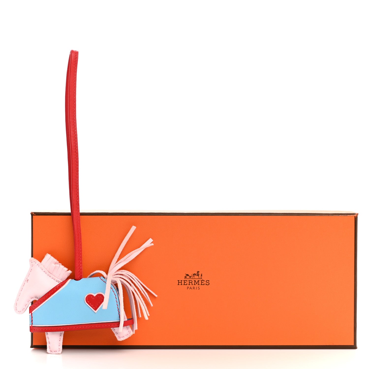 Hermes Milo Lambskin Grigri Rodeo Robeo Coeur Bag Charm PM Rose Darling Rouge Radieux Celeste 4 of 4