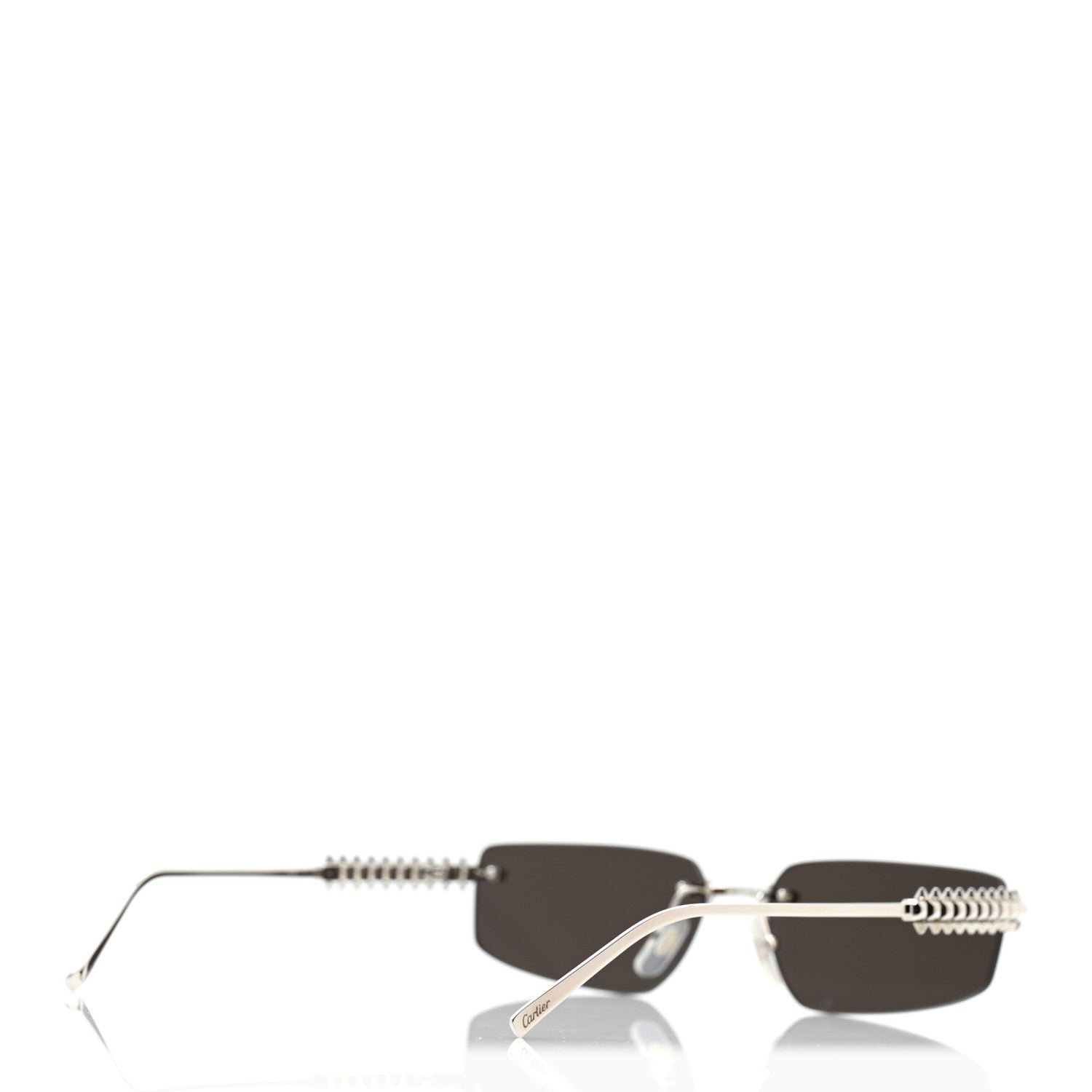 Cartier Clash De Cartier Rectangular Sunglasses Smoke Silver 4 of 8