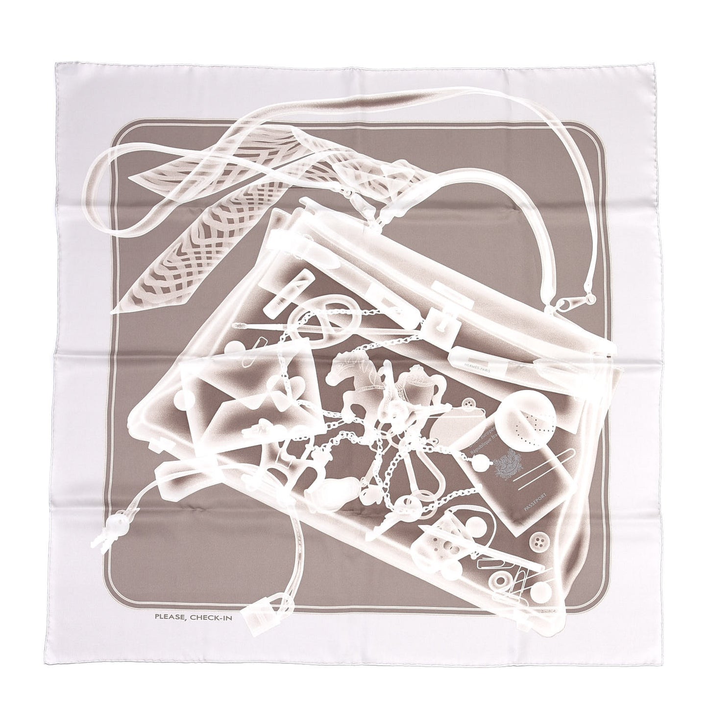 Silk Please Check In Scarf 90