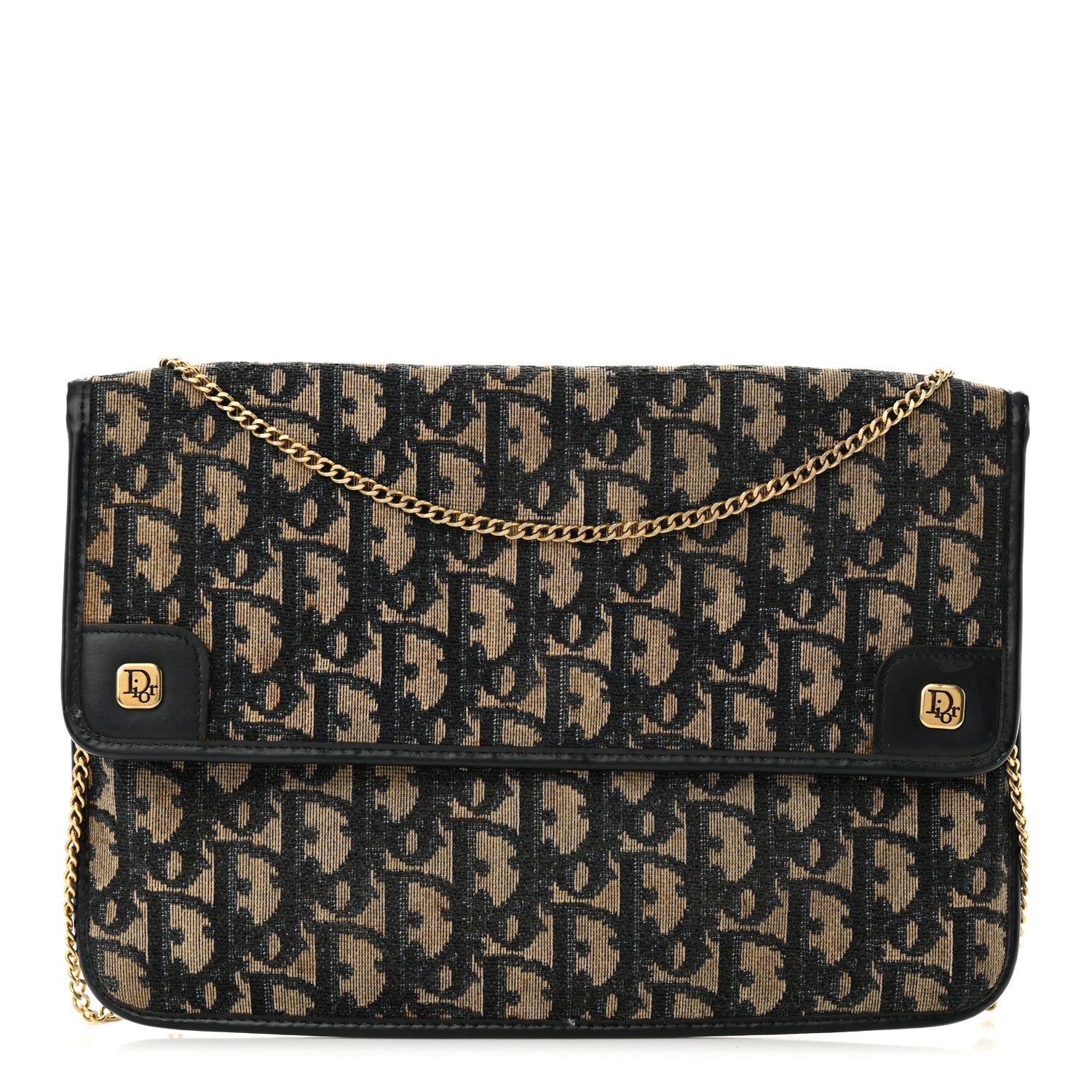 Christian Dior CHRISTIAN DIOR Monogram Chain Flap Blue 1 of 13