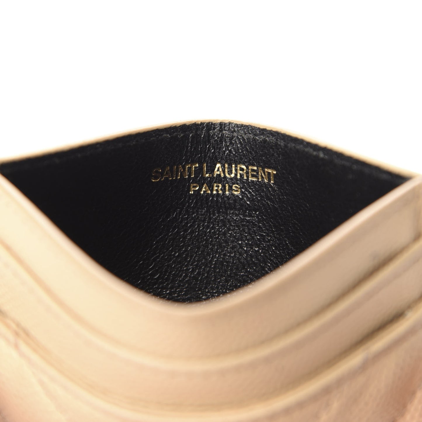 Grain De Poudre Matelasse Chevron Monogram Credit Card Case Nude Powder