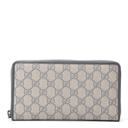 Gucci GG Supreme Monogram Zip Around Organizer Wallet Ecru Grigio 1 of 8