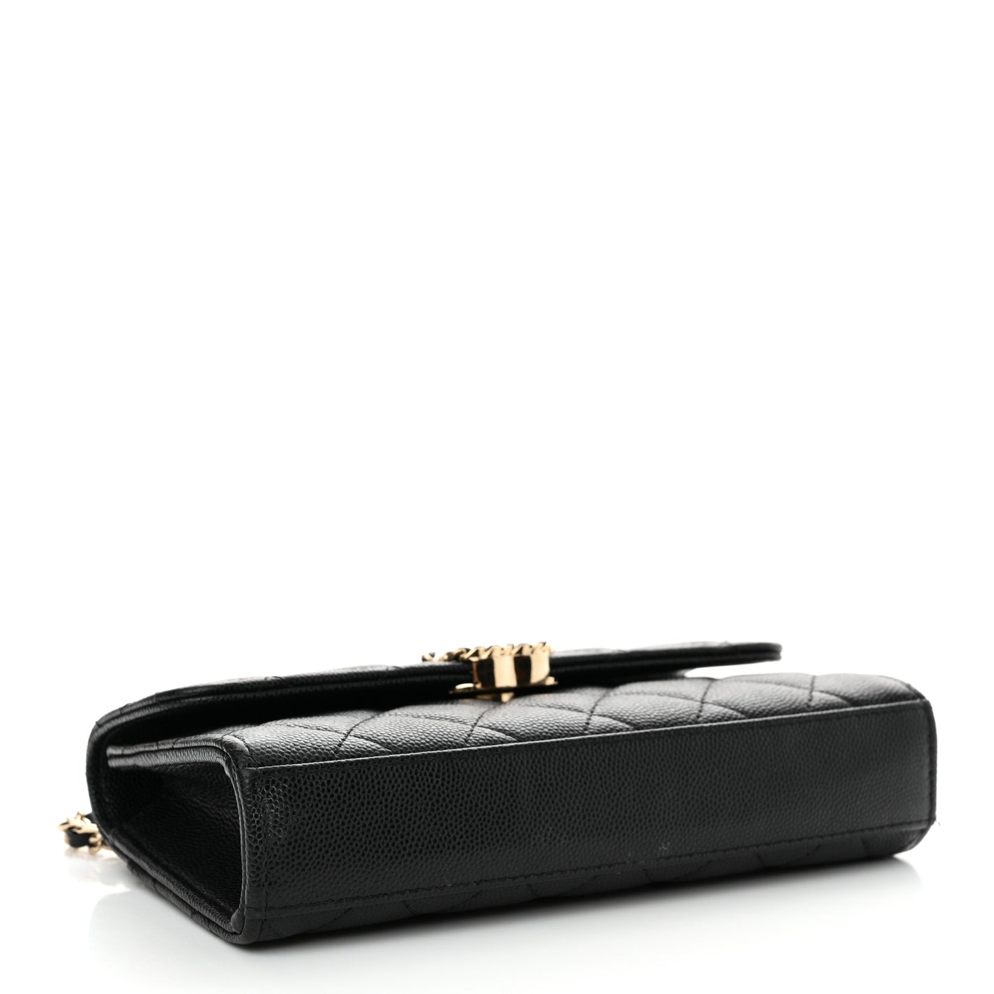 Caviar Quilted Chain Match Top Handle Phone Holder With Chain Black