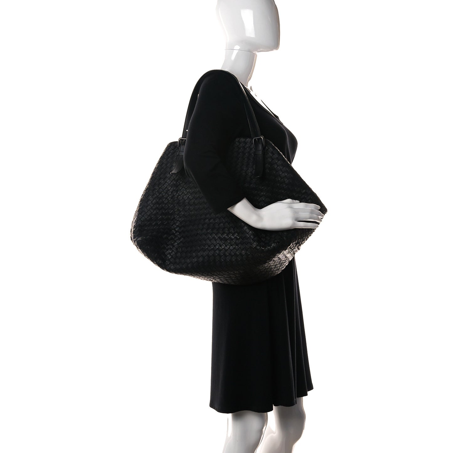 Nappa Intrecciato Large Cesta Tote Black
