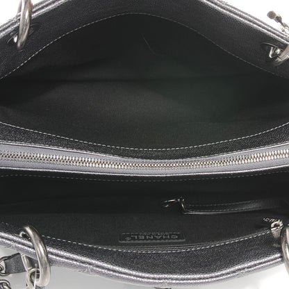 Chanel Caviar Timeless CC Large Zip Shopping Tote Dark Silver 6 of 8